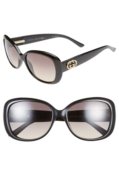 gucci 56mm swarovski crystal sunglasses|Round.